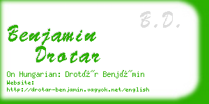 benjamin drotar business card